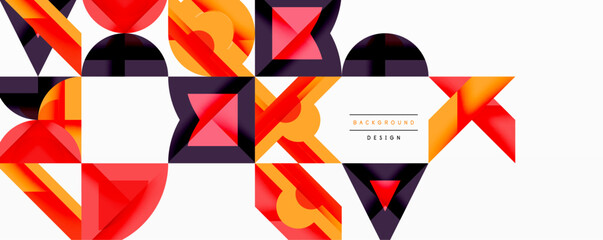 Wall Mural - Circles squares lines abstract background
