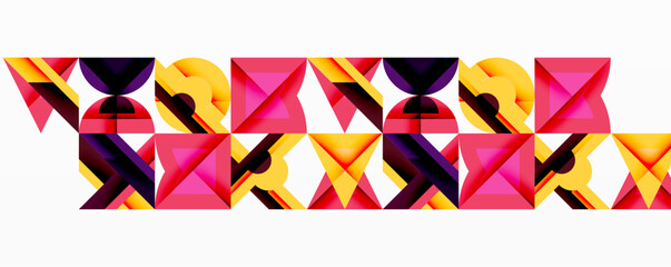 Wall Mural - Circles squares lines abstract background