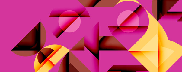 Wall Mural - Circles squares lines abstract background