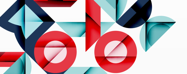 Wall Mural - Circles squares lines abstract background
