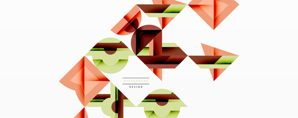Wall Mural - Circles squares lines abstract background