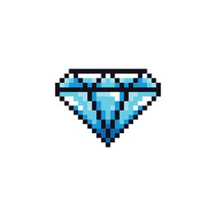 Leinwandbilder - pixel art diamond icon with blue color ,good for your game asset and project.
