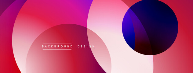 Poster - Layered circular shapes in vivid colors form a gradient-rich abstract design with smooth transitions, depth effects, and a modern, futuristic aesthetic