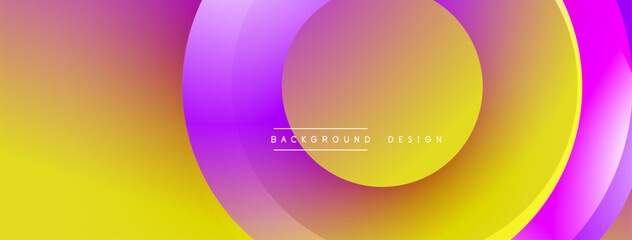 Leinwandbilder - Background design with overlapping circular shapes, featuring smooth gradients and soft lighting effects, creating a dynamic abstract composition
