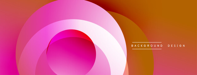 Leinwandbilder - Layered circular shapes in vivid colors form a gradient-rich abstract design with smooth transitions, depth effects, and a modern, futuristic aesthetic