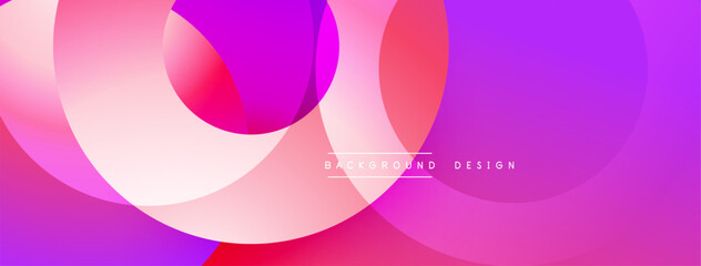 Poster - Layered circular shapes in vivid colors form a gradient-rich abstract design with smooth transitions, depth effects, and a modern, futuristic aesthetic