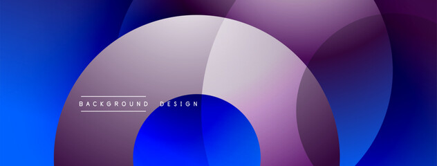 Poster - Layered circular shapes in vivid colors form a gradient-rich abstract design with smooth transitions, depth effects, and a modern, futuristic aesthetic
