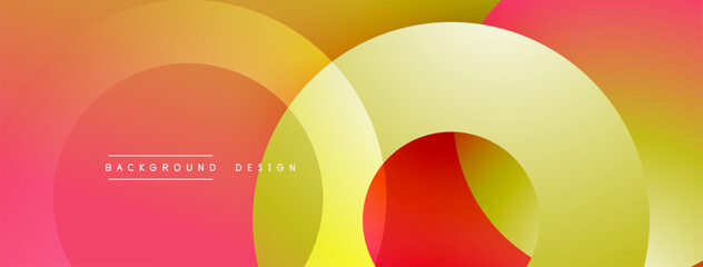 Aufkleber - Abstract composition with layered circular elements, blending gradients and soft transitions, creating a sense of depth, motion, and visual harmony