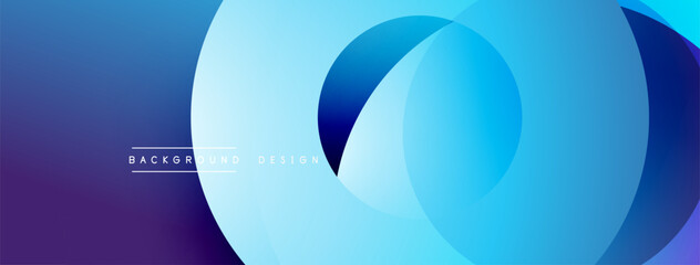 Poster - Layered circular shapes in vivid colors form a gradient-rich abstract design with smooth transitions, depth effects, and a modern, futuristic aesthetic