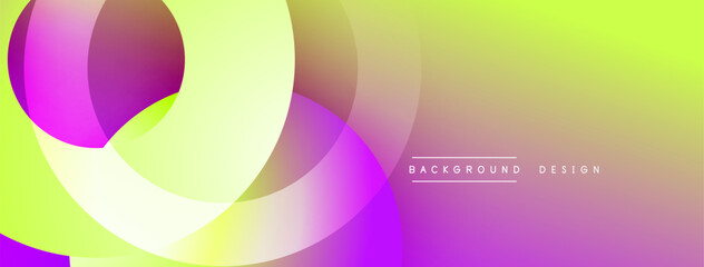 Leinwandbilder - Background design with overlapping circular shapes, featuring smooth gradients and soft lighting effects, creating a dynamic abstract composition
