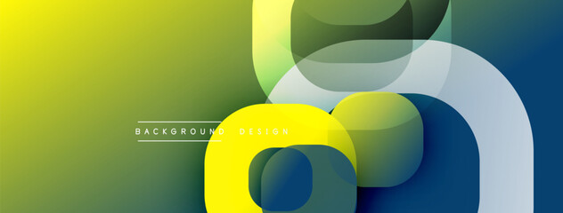 Leinwandbilder - Abstract background with layered translucent gradient shapes
