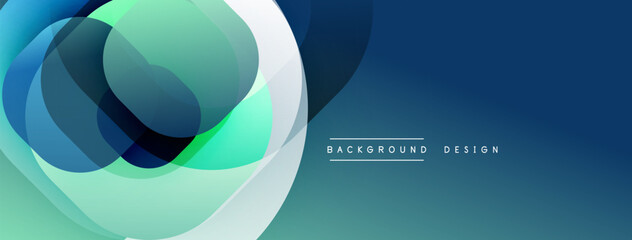 Leinwandbilder - Abstract background with layered translucent gradient shapes