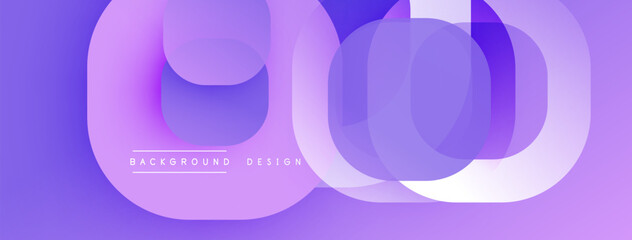 Leinwandbilder - Abstract background with layered translucent gradient shapes