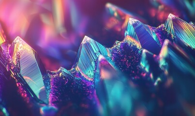 Poster - Colorful crystal formations. AI.