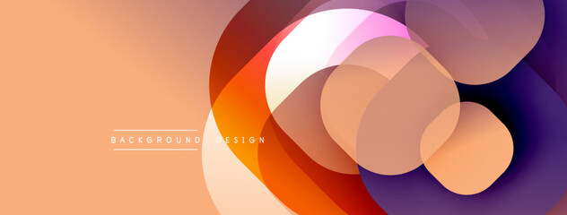 Leinwandbilder - Abstract background with layered translucent gradient shapes