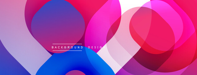 Leinwandbilder - Abstract background with layered translucent gradient shapes