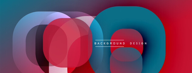 Aufkleber - Abstract background with layered translucent gradient shapes