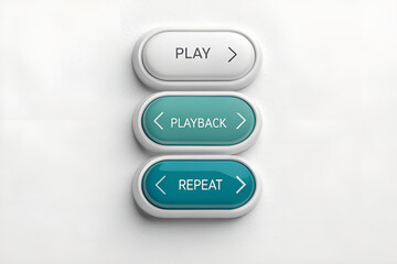 Fototapete - Play playback repeat button 