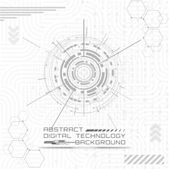 Abstract Digital Technology Background Modern Gray and White Design