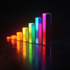 Poster - Rainbow Spectrum: A Bright and Reflective Bar Graph Displaying Positive Growth and a Promising Future