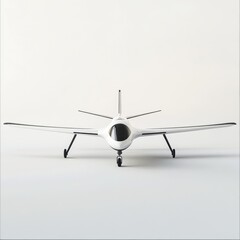 Poster - Sleek White Aircraft: Minimalist Design Study of a Modern Single-Engine Airplane on a Clean Background.