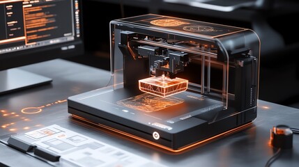 A 3D printer controlled by a holographic computer interface