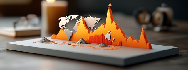 Poster - 3d rendered infographic depicting the frequency and distribution of earthquakes around the world usi