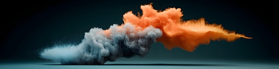 Poster - A 3D rendered spectrogram depicting the complex frequency content and dynamic energy of a natural sound such as rainfall or thunder