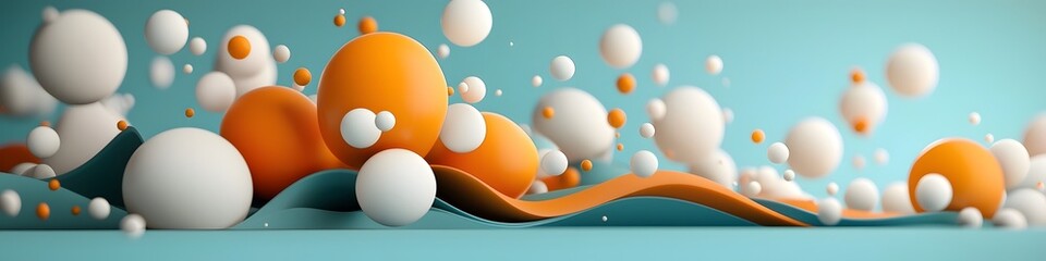 Poster - A colorful abstract 3D animation depicting a wave packet interacting with a fluid like medium generating dynamic resonance patterns and undulating forms