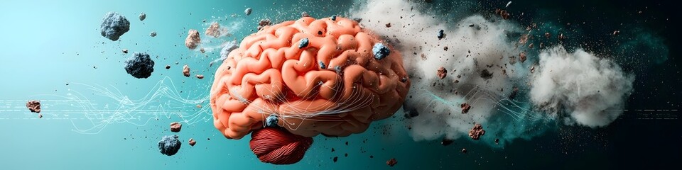 Poster - A conceptual depicting the complex and dynamic patterns of brain waves associated with various states of consciousness from focused attention to deep meditation and creative insight