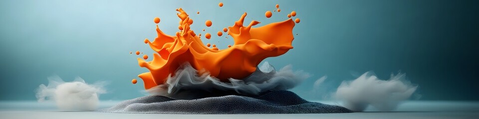 Poster - A digitally rendered animation depicting a wave packet interacting with a medium and generating resonance at specific frequencies creating a striking visual display of energy and motion