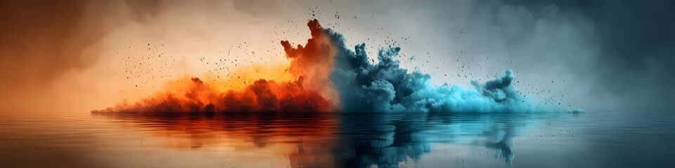 Poster - A surreal and dynamic image depicting the visual representation of radio waves dispersing and interacting across the atmospheric spectrum creating a captivating and enigmatic landscape of color light