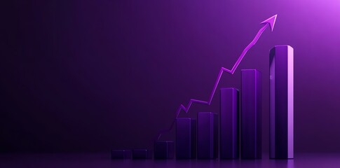 Poster - Ascending Purple Bars: A Dramatic Growth Chart Illustration