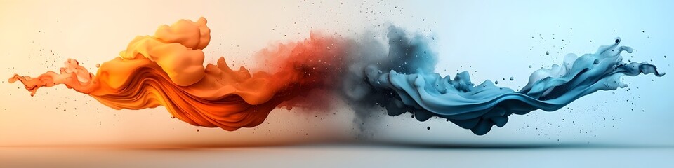Poster - A vibrant and dynamic digital depicting the absorption emission and scattering of a wave packet at various frequencies creating a visually striking and surreal composition