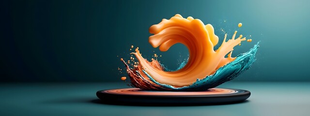 Poster - A visually striking 3D rendered animation depicting the propagation of a dynamic wave through a fluid medium at various frequencies showcasing the intriguing patterns and energy transitions