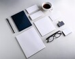 © Elit studio - Minimalist corporate stationery in white with a single accent color