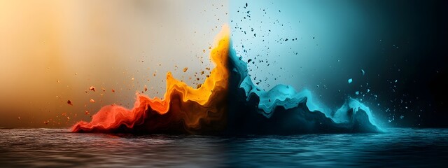 Poster - A vivid visualization of seismic waves propagating through the Earth s crust showcasing the dynamic and colorful energy of forces at work within the planet