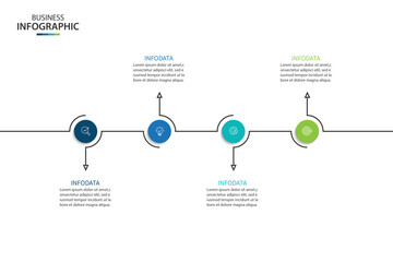 Wall Mural - infographic design template. timeline concept with 4 steps. can be used for workflow layout, diagram