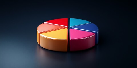 Poster - Colorful 3D Pie Chart: A Vibrant Data Visualization