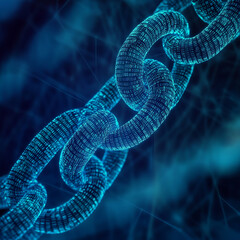 Poster - Dynamic digital chain connection abstract technology visual representation futuristic design close-up innovation