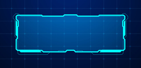 Leinwandbilder - Futuristic interface or technology box blue isolated. Sci-Fi lower third vector editable	
