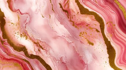 Poster - Vibrant Abstract Background with Swirling Pink, White, and Gold Tones Creating a Luxurious and Elegant Aesthetic Fit for Various Design Projects