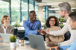 © ty - Diversity, professional and employee business people shaking hands in the office for a deal, collaboration or onboarding
