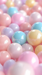Leinwandbilder - Pastel Colored Shiny Balls Abstract Background