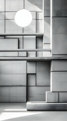 Poster - Modern Minimalist Concrete Architecture Interior