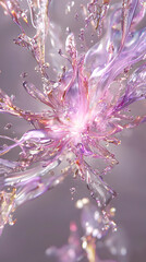 Fototapete - Pink and Purple Iridescent Liquid Splash Abstract Art