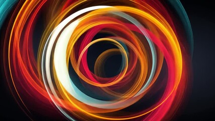 Poster - Vivid and Abstract Swirling Light Patterns Illustrating Motion and Energy in a Colorful Display on a Dark Background for Artistic Inspiration