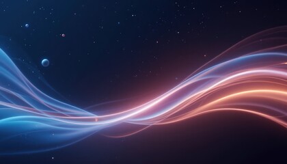 Poster - Dynamic light flow abstract space digital art cosmic environment aerial view energy and motion concepts