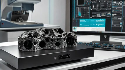 Aufkleber - Innovative 3D printed prototype displayed in a modern laboratory with advanced technology and equipment