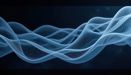 Fototapete - Dynamic wave patterns digital space abstract visuals technology environment close-up view motion concept for seo impact